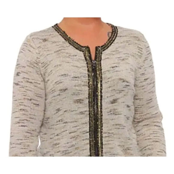 Charter Club Blazer Lovely Metallic-Trim Knit Blazer Soft Lightweight Size M - Picture 7 of 9